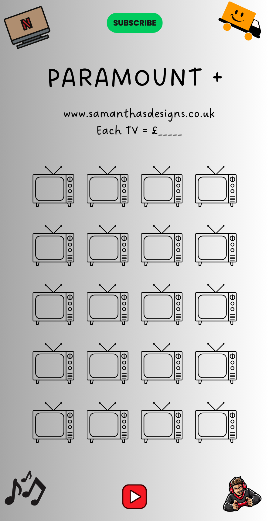 TV Subscription Trackers - A6 Cash Stuffing Challenges