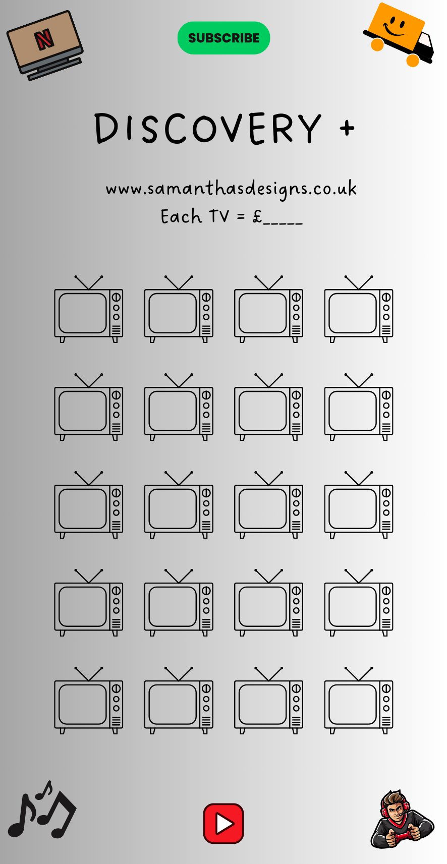 TV Subscription Trackers - A6 Cash Stuffing Challenges