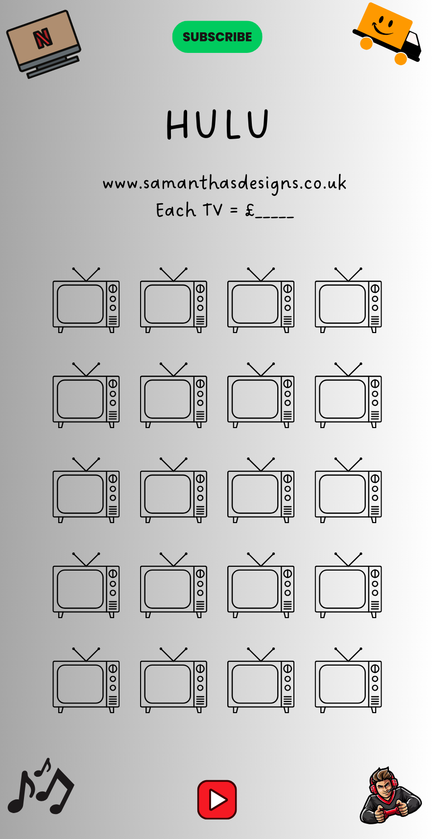 TV Subscription Trackers - A6 Cash Stuffing Challenges