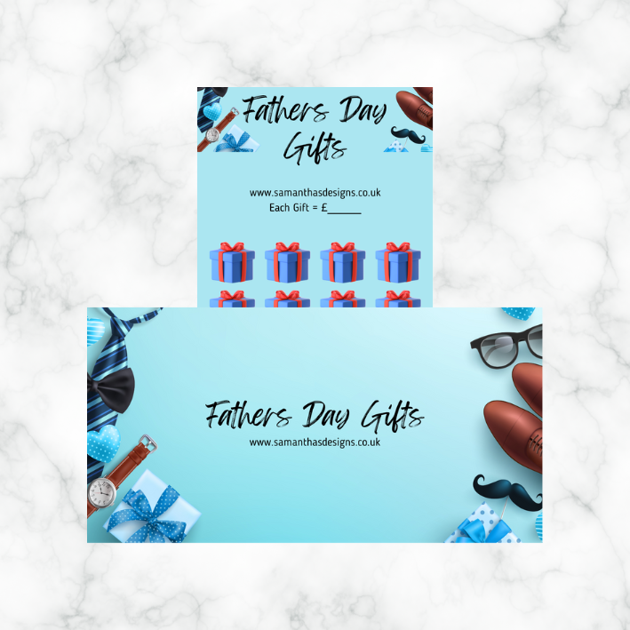 Fathers Day Savings - A6 Savings Challenges - 5 Designs To Choose From