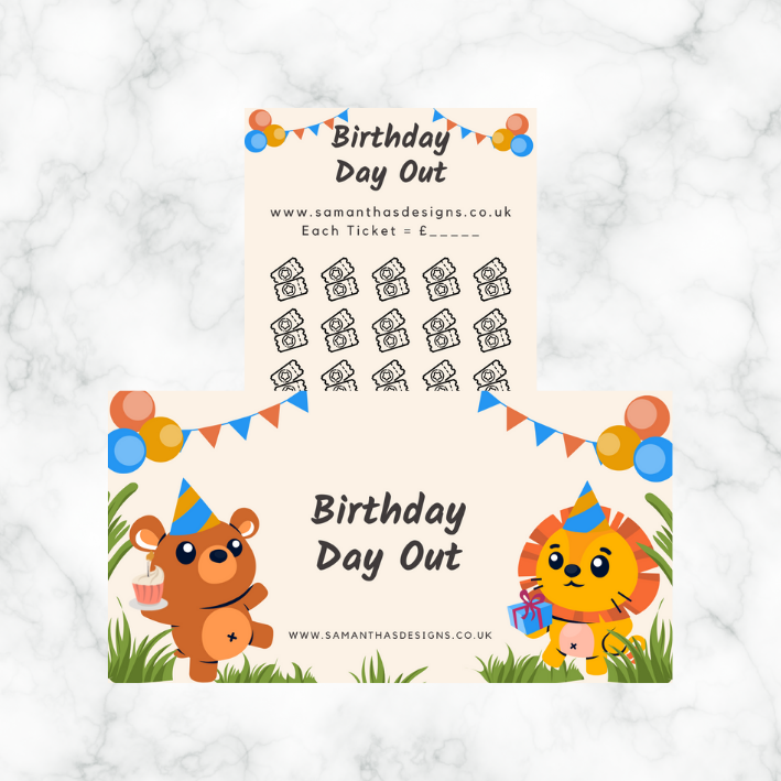 Birthday Savings - Jungle Theme - A6 Cash Stuffing