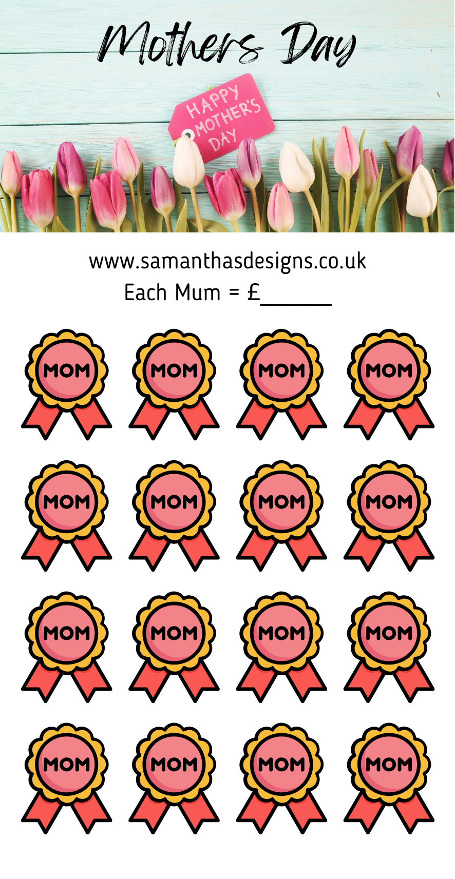 Mothers Day Savings Trackers - A6 Cash Stuffing Challenges