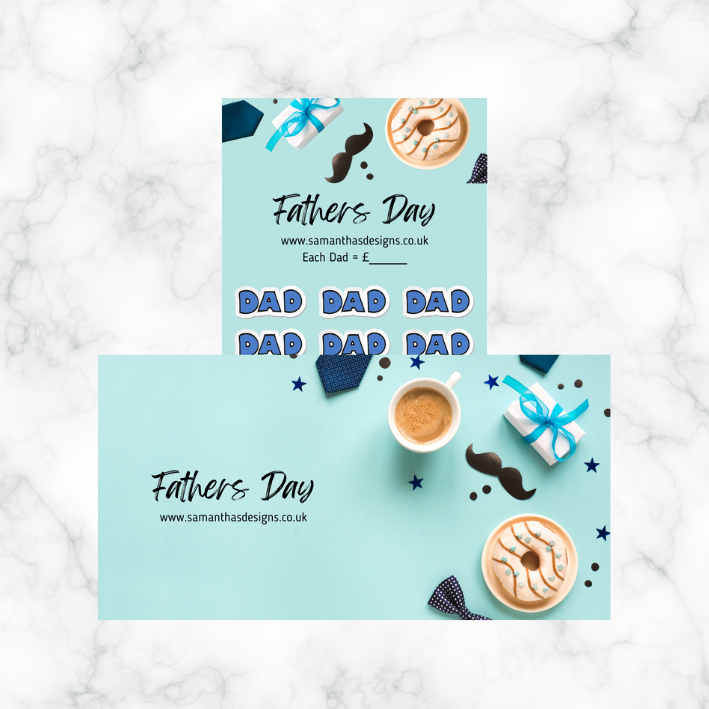 Fathers Day Savings - A6 Savings Challenges - 5 Designs To Choose From