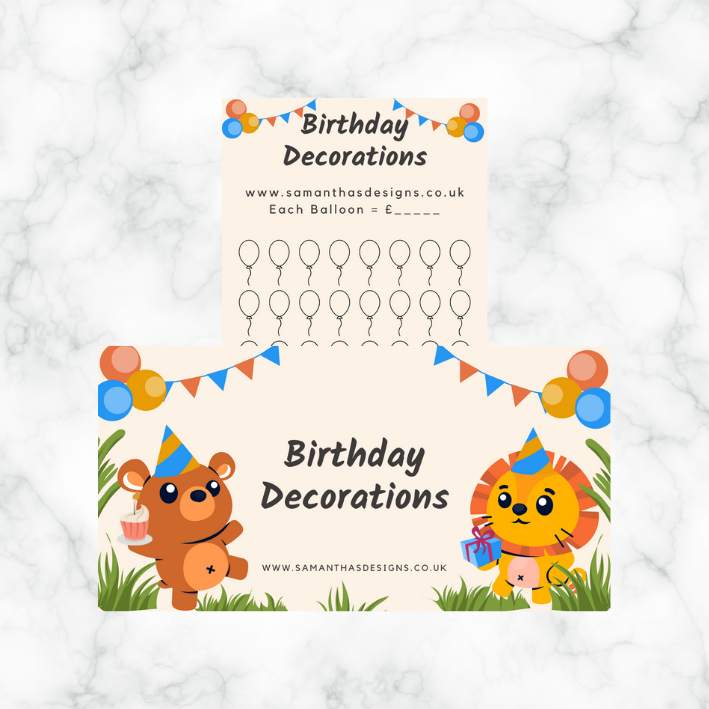 Birthday Savings - Jungle Theme - A6 Cash Stuffing