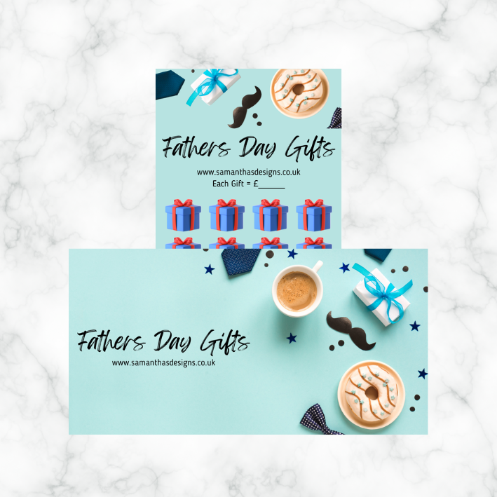 Fathers Day Savings - A6 Savings Challenges - 5 Designs To Choose From