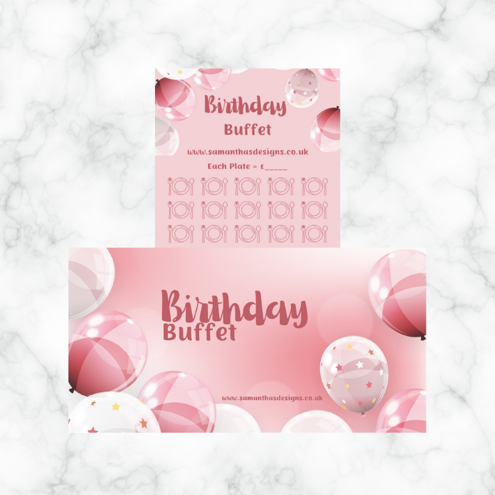 Birthday Savings - Pink Balloons Theme - A6 Cash Stuffing