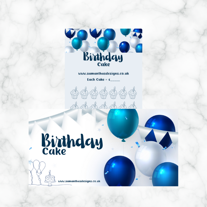 Birthday Savings - Blue Balloons Theme - A6 Cash Stuffing