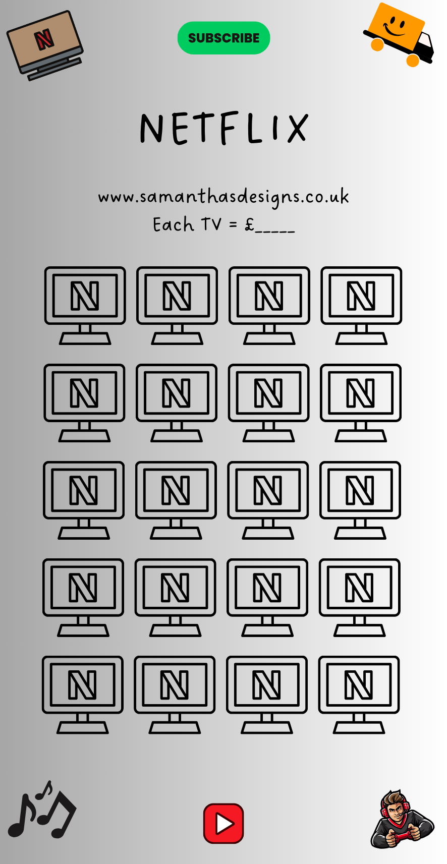 TV Subscription Trackers - A6 Cash Stuffing Challenges