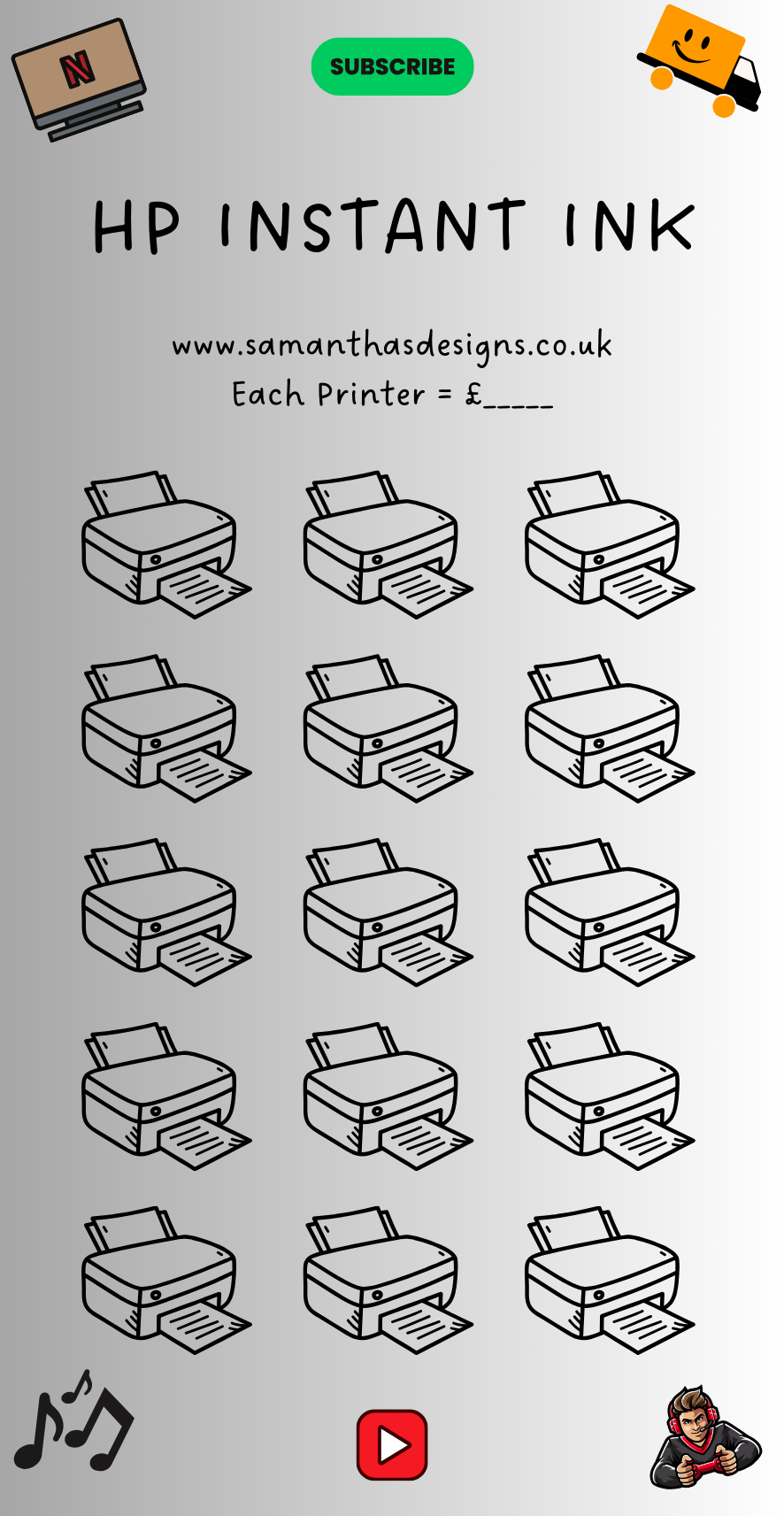 Printer Ink Subscription Trackers - A6 Cash Stuffing Challenges