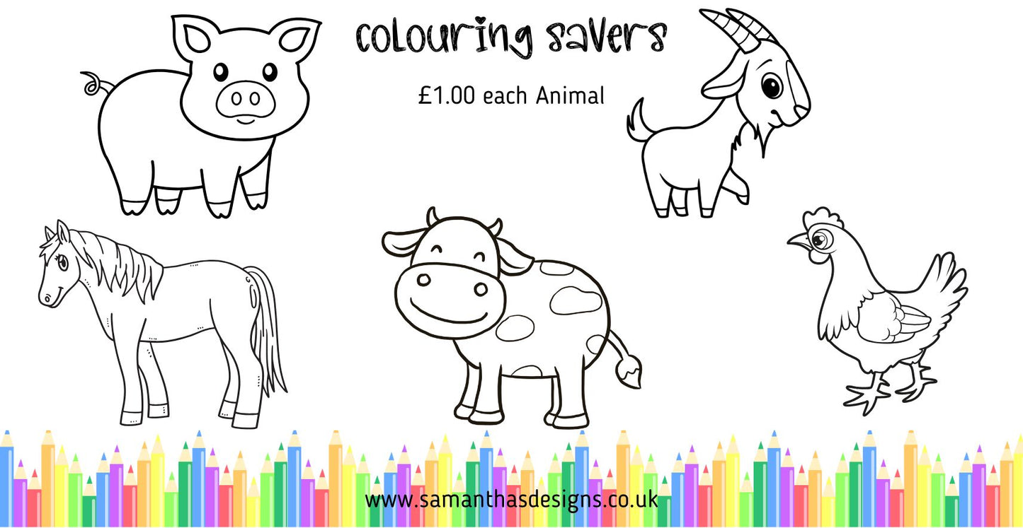 Kids Colour Me In Savings Challenges - A6 Cash Stuffing Challenges - Various Saved Amounts