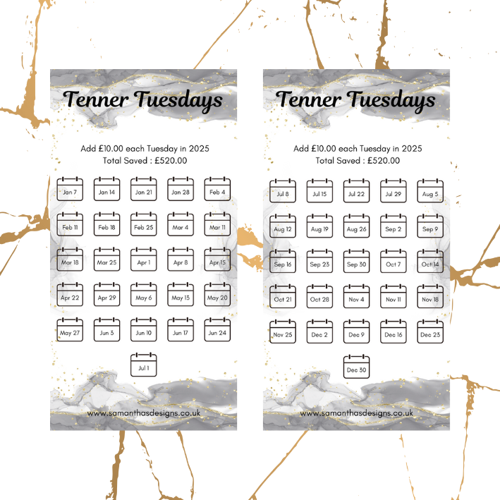 Savings Challenge - Tenner Tuesdays - A6 Cash Stuffing Challenge - Saves £520