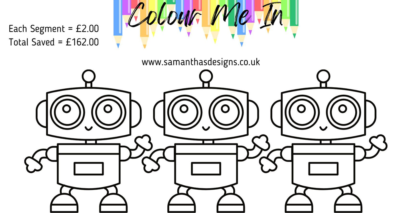 Colour Me In Savings Challenges - A6 Cash Stuffing Challenges - Various Saved Amounts