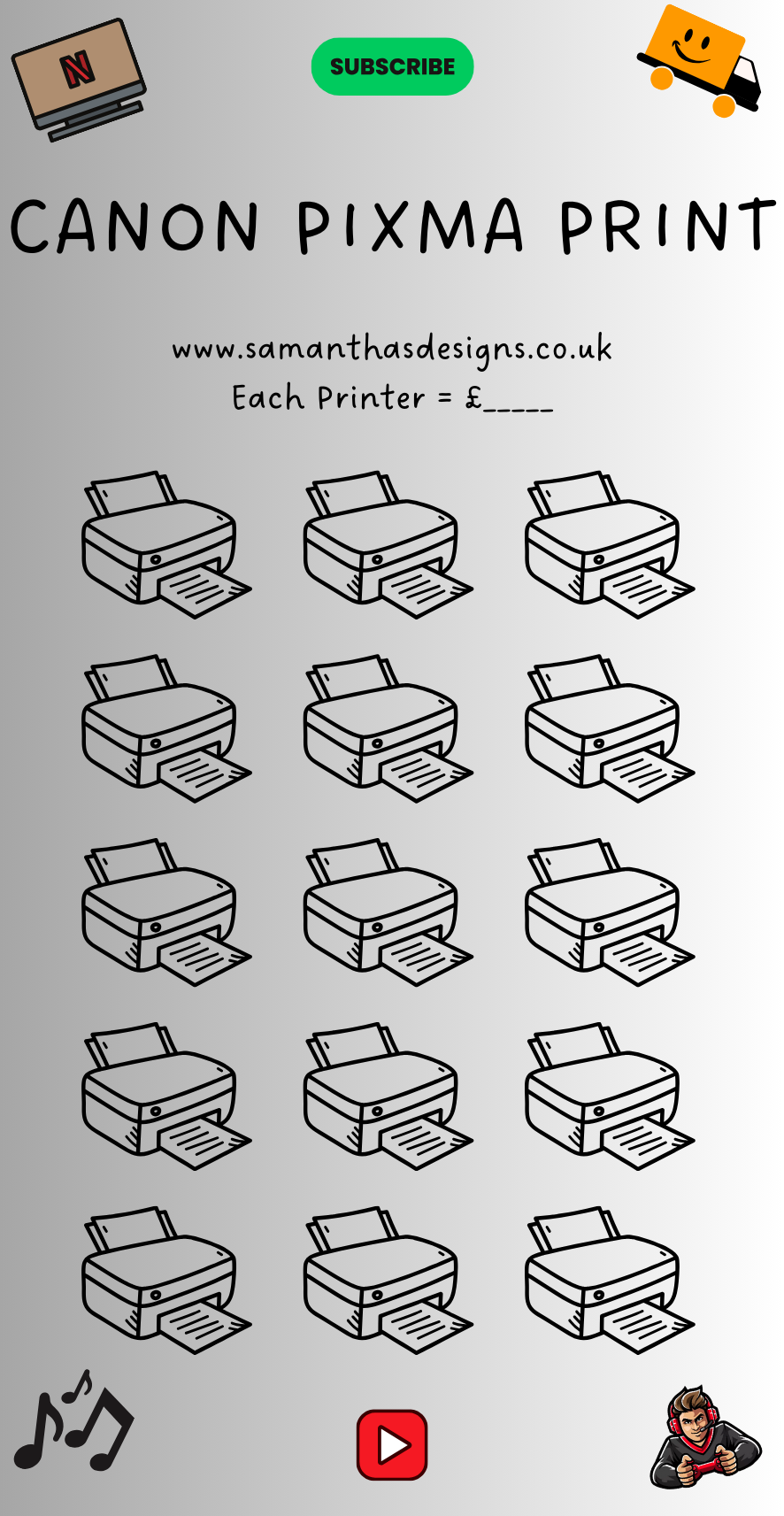 Printer Ink Subscription Trackers - A6 Cash Stuffing Challenges