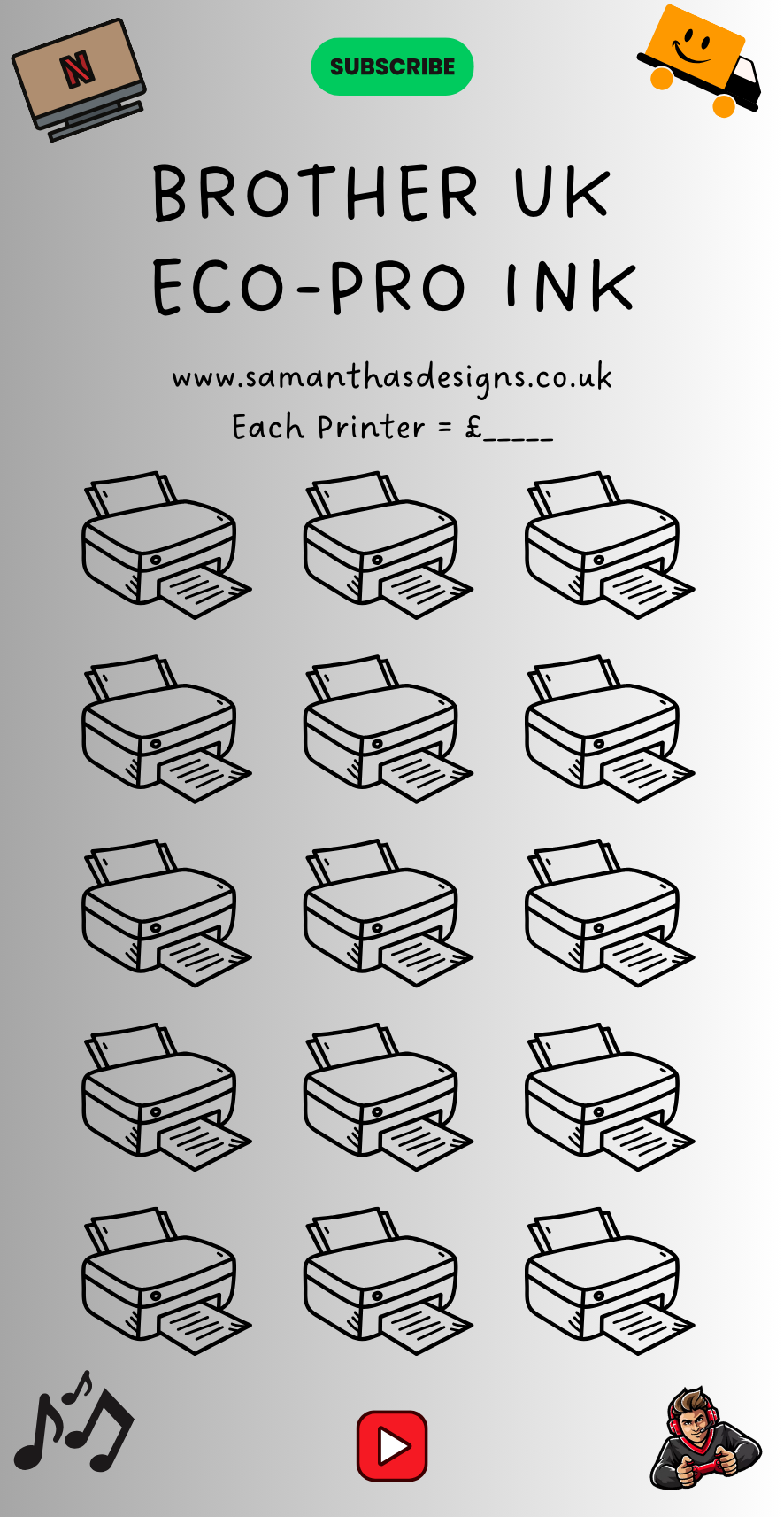 Printer Ink Subscription Trackers - A6 Cash Stuffing Challenges