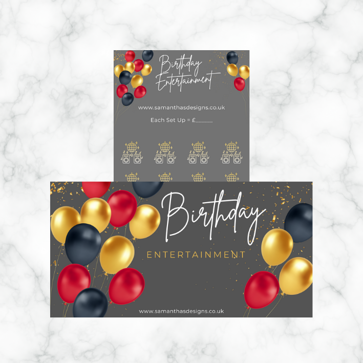 Birthday Savings - Black & Red Balloons Theme - A6 Cash Stuffing