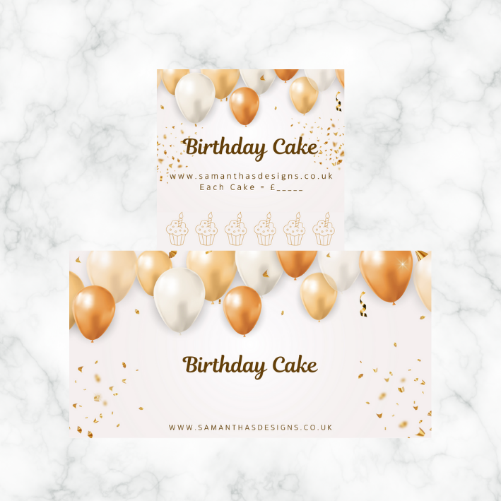 Birthday Savings - Gold Balloons Theme - A6 Cash Stuffing