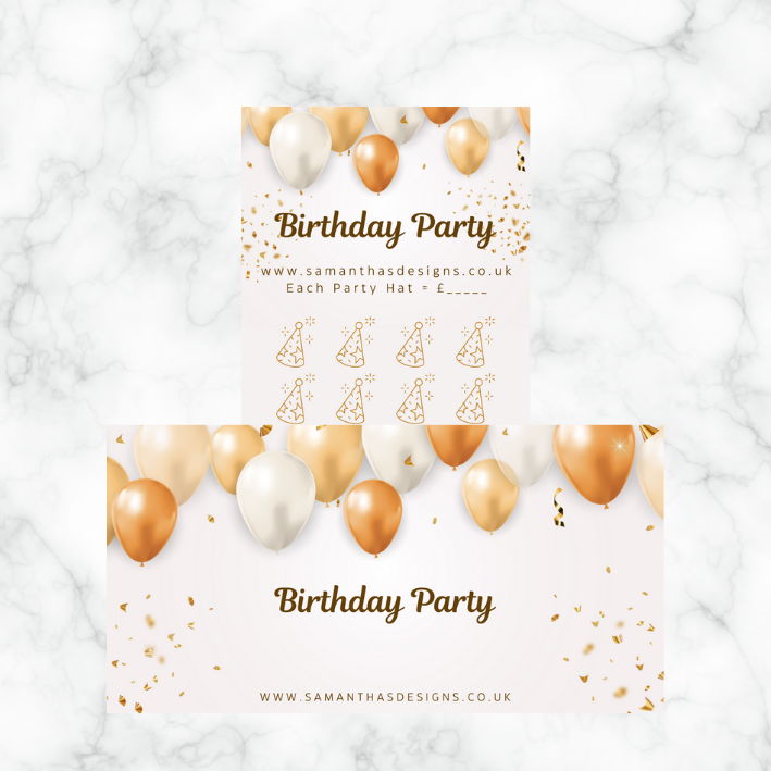 Birthday Savings - Gold Balloons Theme - A6 Cash Stuffing