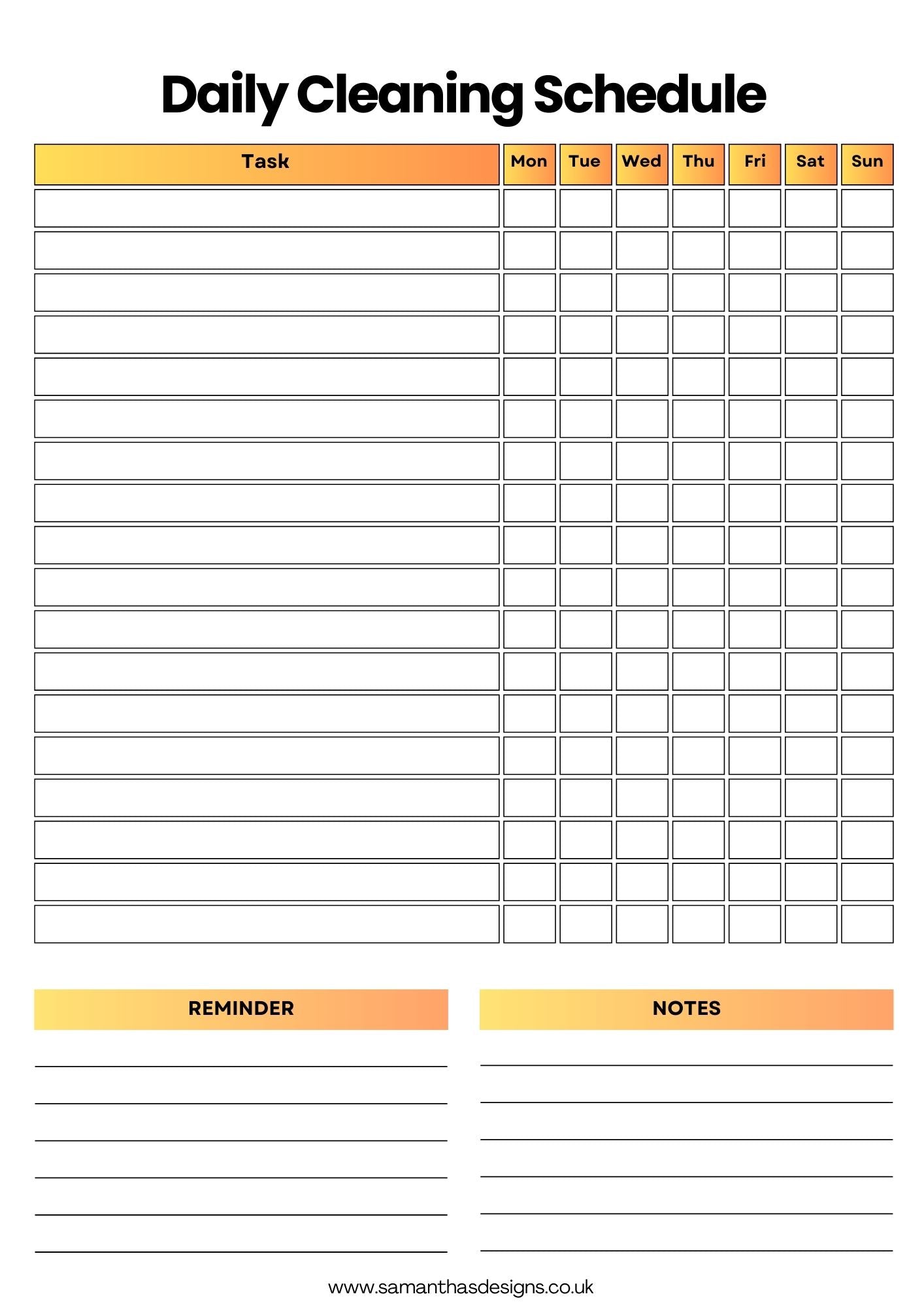 Cleaning Planner - A4 and A5 Sizes - 52 Weeks!