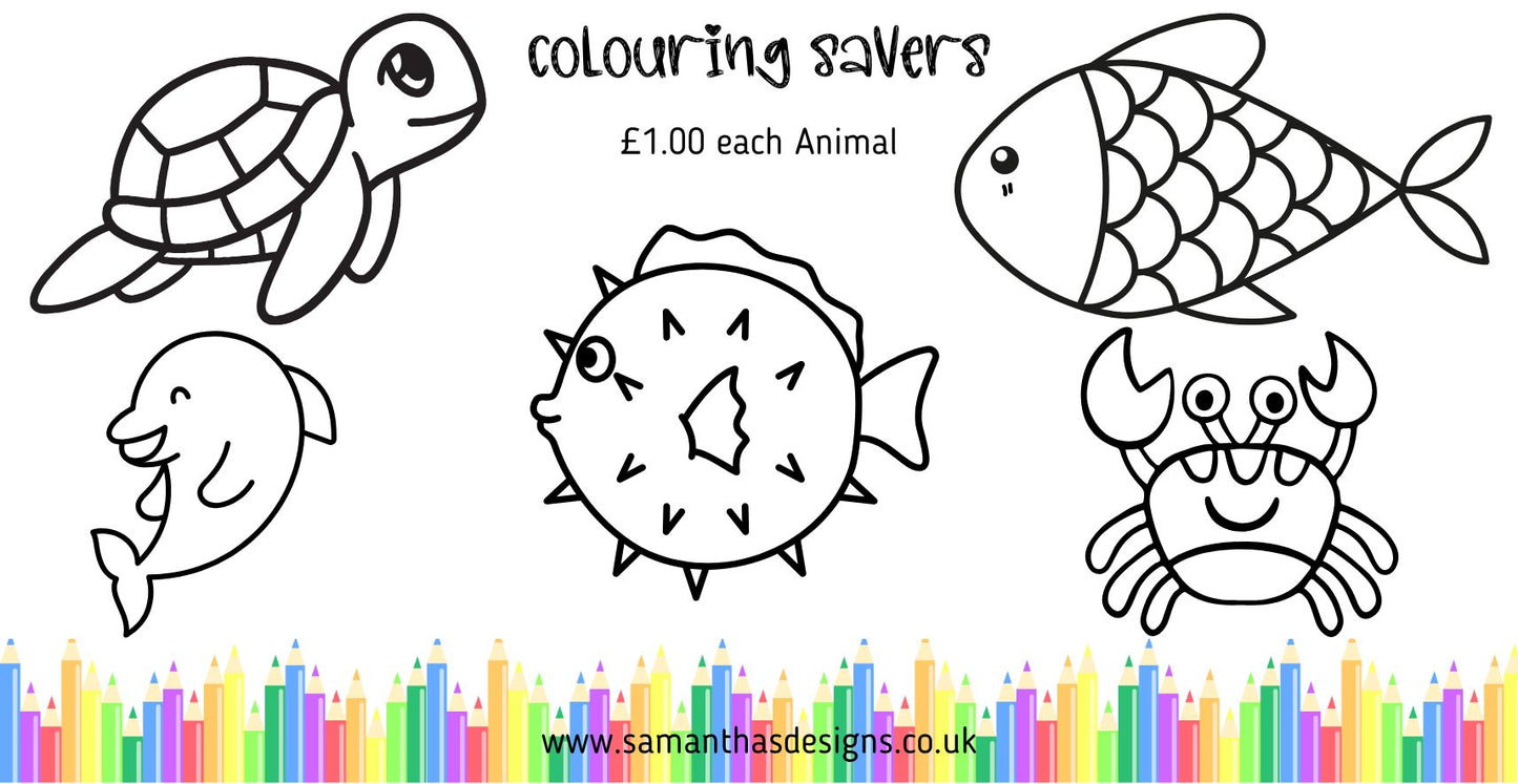 Kids Colour Me In Savings Challenges - A6 Cash Stuffing Challenges - Various Saved Amounts