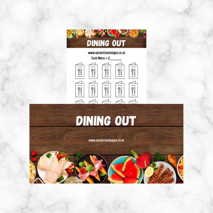 Dining Out Savings Challenges - A6 Cash Stuffing Challenges