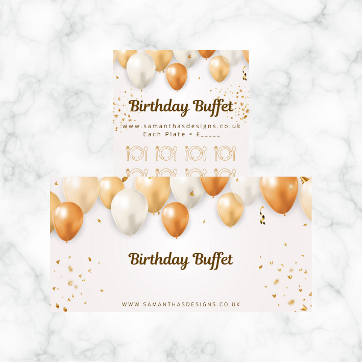 Birthday Savings - Gold Balloons Theme - A6 Cash Stuffing