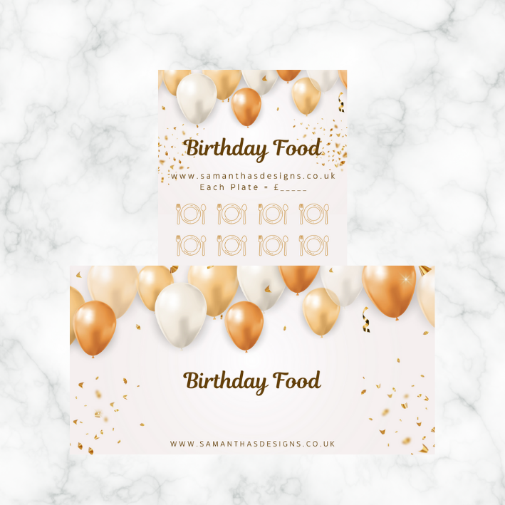 Birthday Savings - Gold Balloons Theme - A6 Cash Stuffing