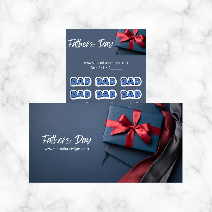 Fathers Day Savings - A6 Savings Challenges - 5 Designs To Choose From