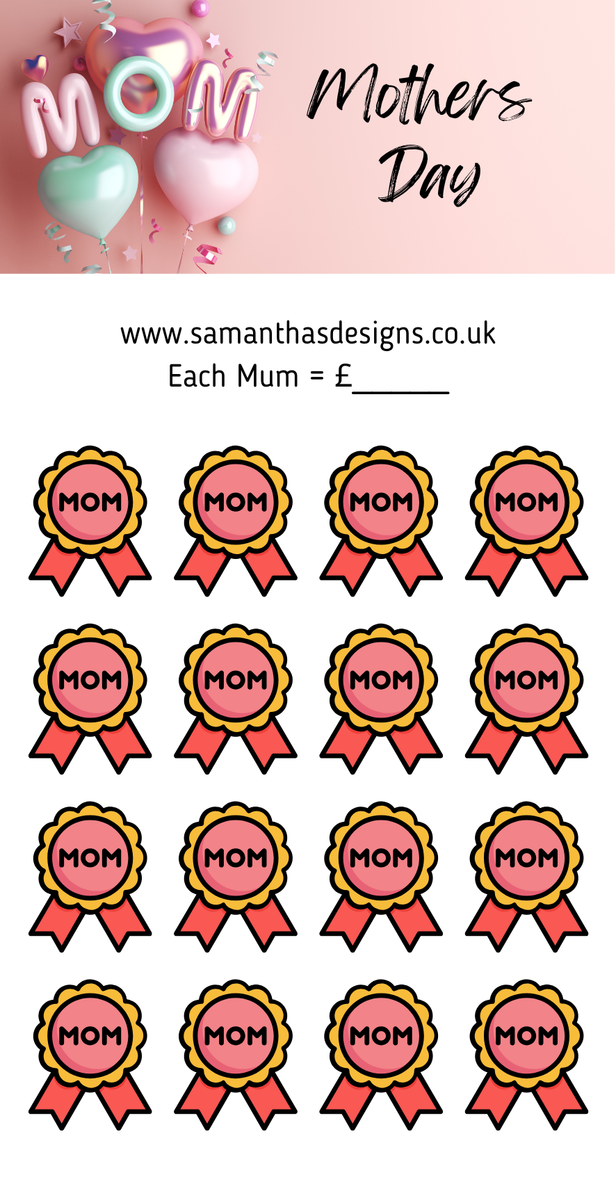 Mothers Day Savings Trackers - A6 Cash Stuffing Challenges