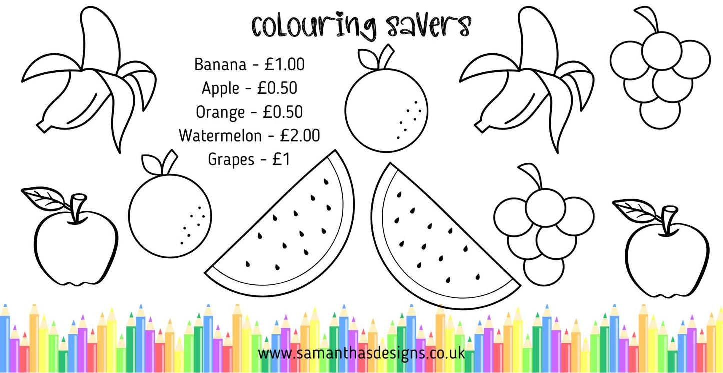 Kids Colour Me In Savings Challenges - A6 Cash Stuffing Challenges - Various Saved Amounts