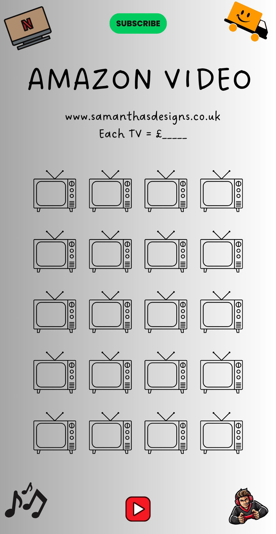 TV Subscription Trackers - A6 Cash Stuffing Challenges