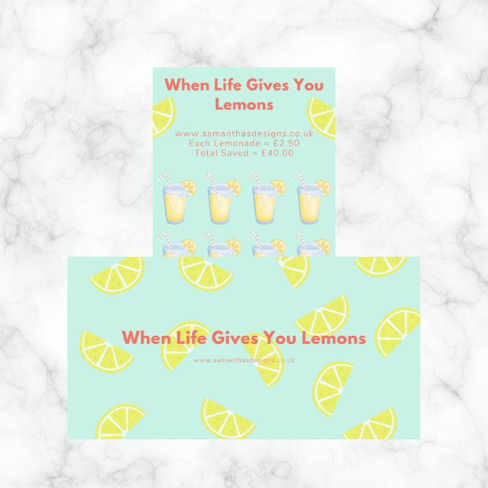 Mini Savings Tracker - When Life Gives You Lemons - A6 Cash Stuffing Challenge - Saves £40