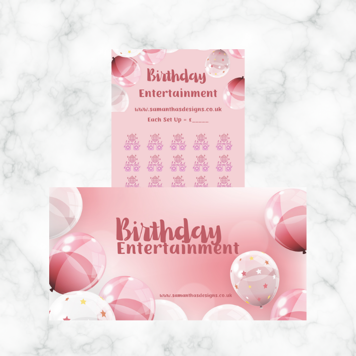 Birthday Savings - Pink Balloons Theme - A6 Cash Stuffing