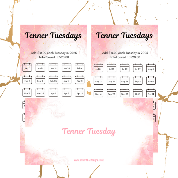 Savings Challenge - Tenner Tuesdays - A6 Cash Stuffing Challenge - Saves £520