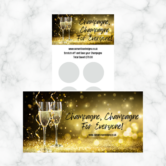 Savings Challenge - Champagne, Champagne For Everyone - Scratch Off - A6 Cash Stuffing Challenge - Saves £70