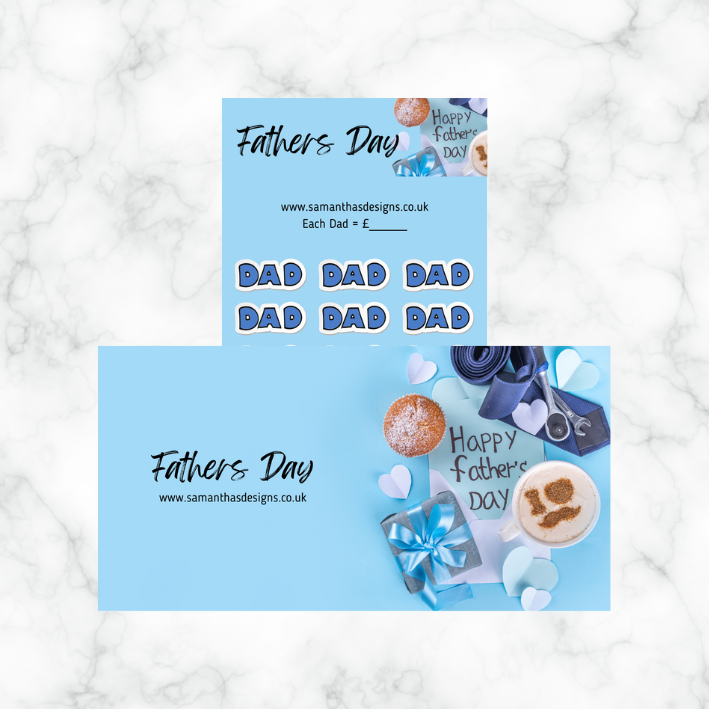 Fathers Day Savings - A6 Savings Challenges - 5 Designs To Choose From