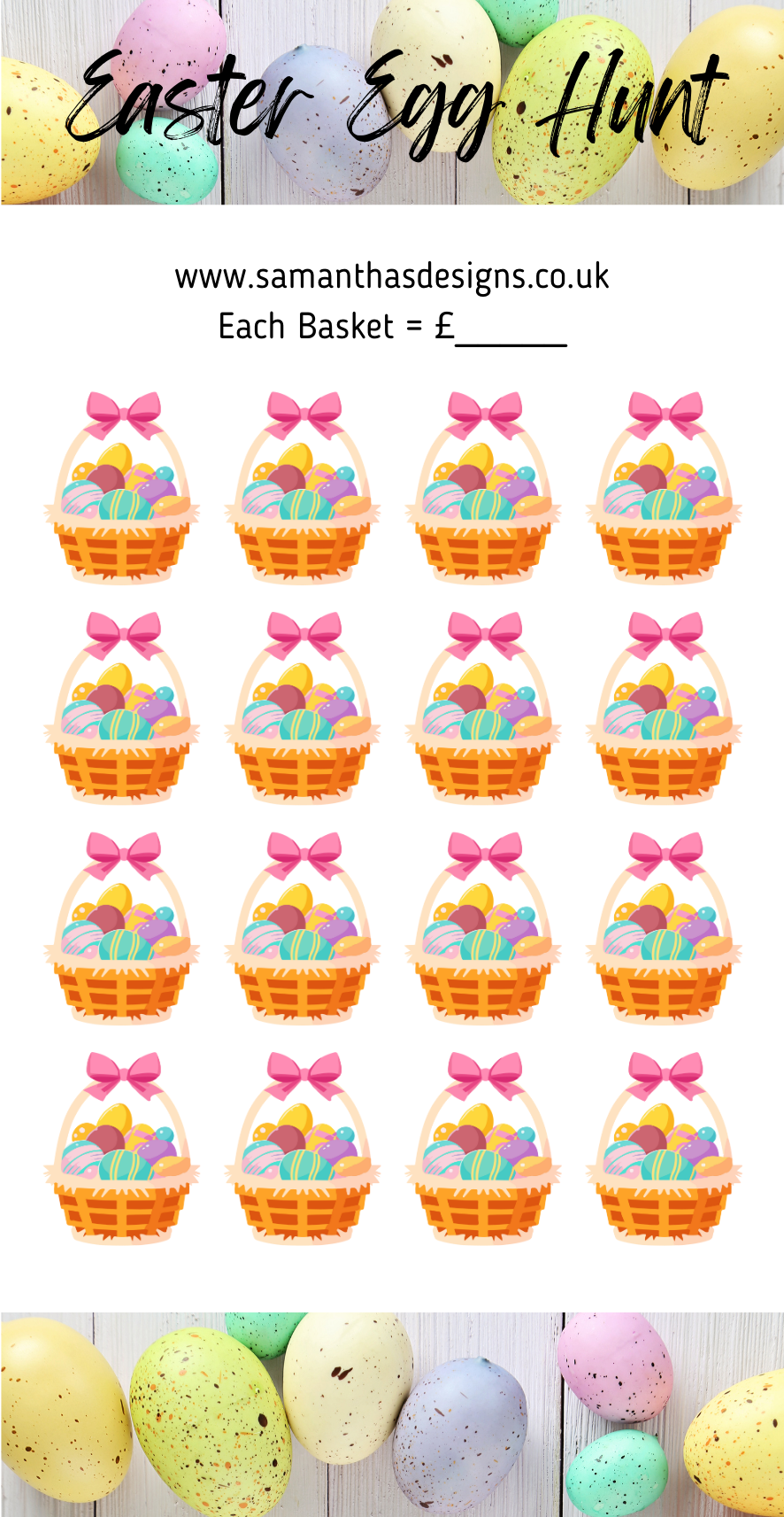 Easter Savings - 4 Designs - A6 Cash Stuffing Challenges