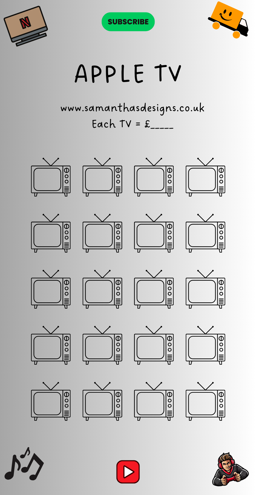 TV Subscription Trackers - A6 Cash Stuffing Challenges