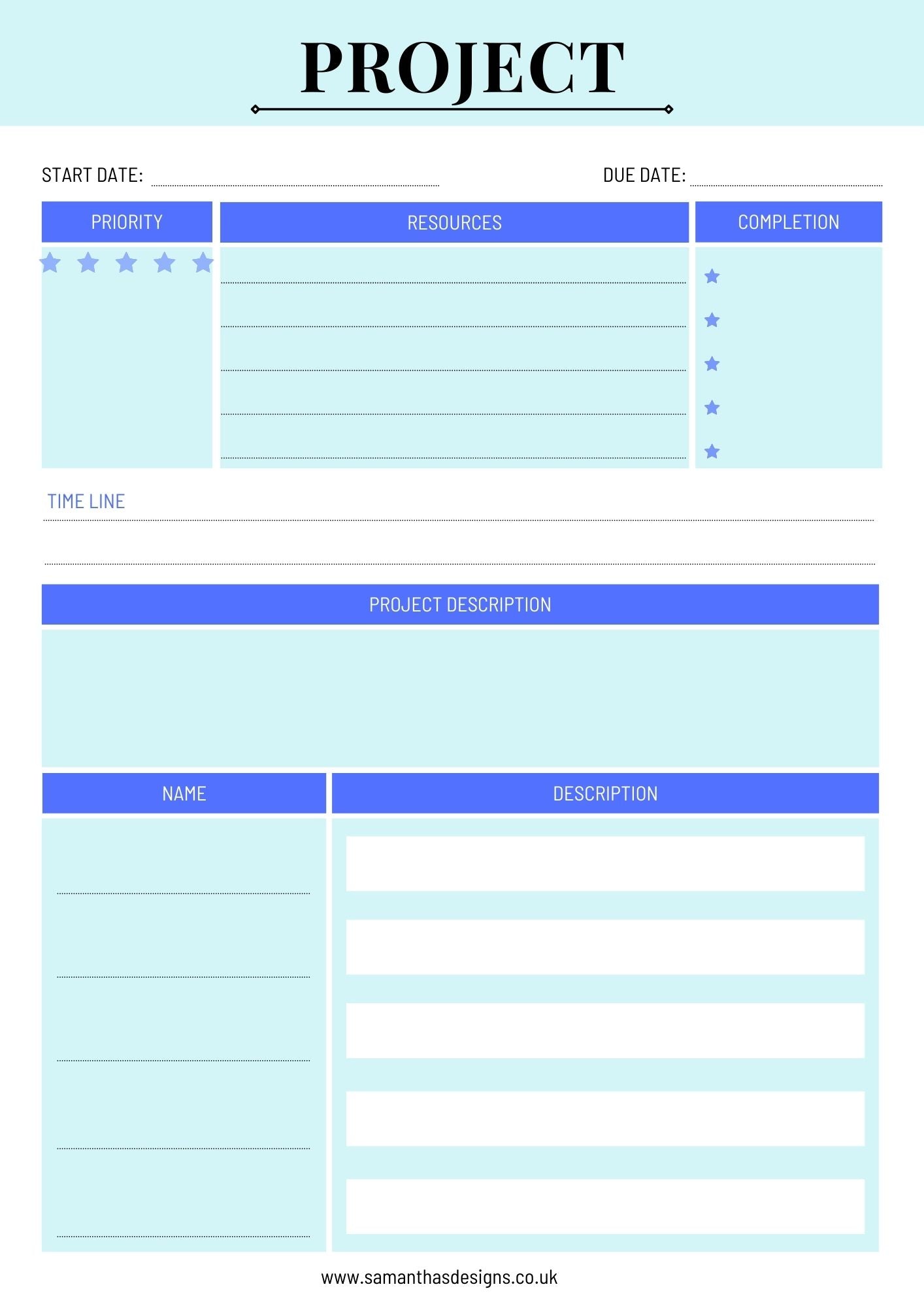 Project Planner Page