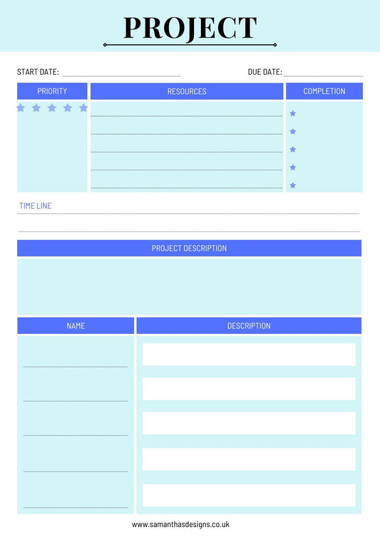 Project Planner Page