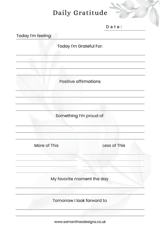 Daily Gratitude Log