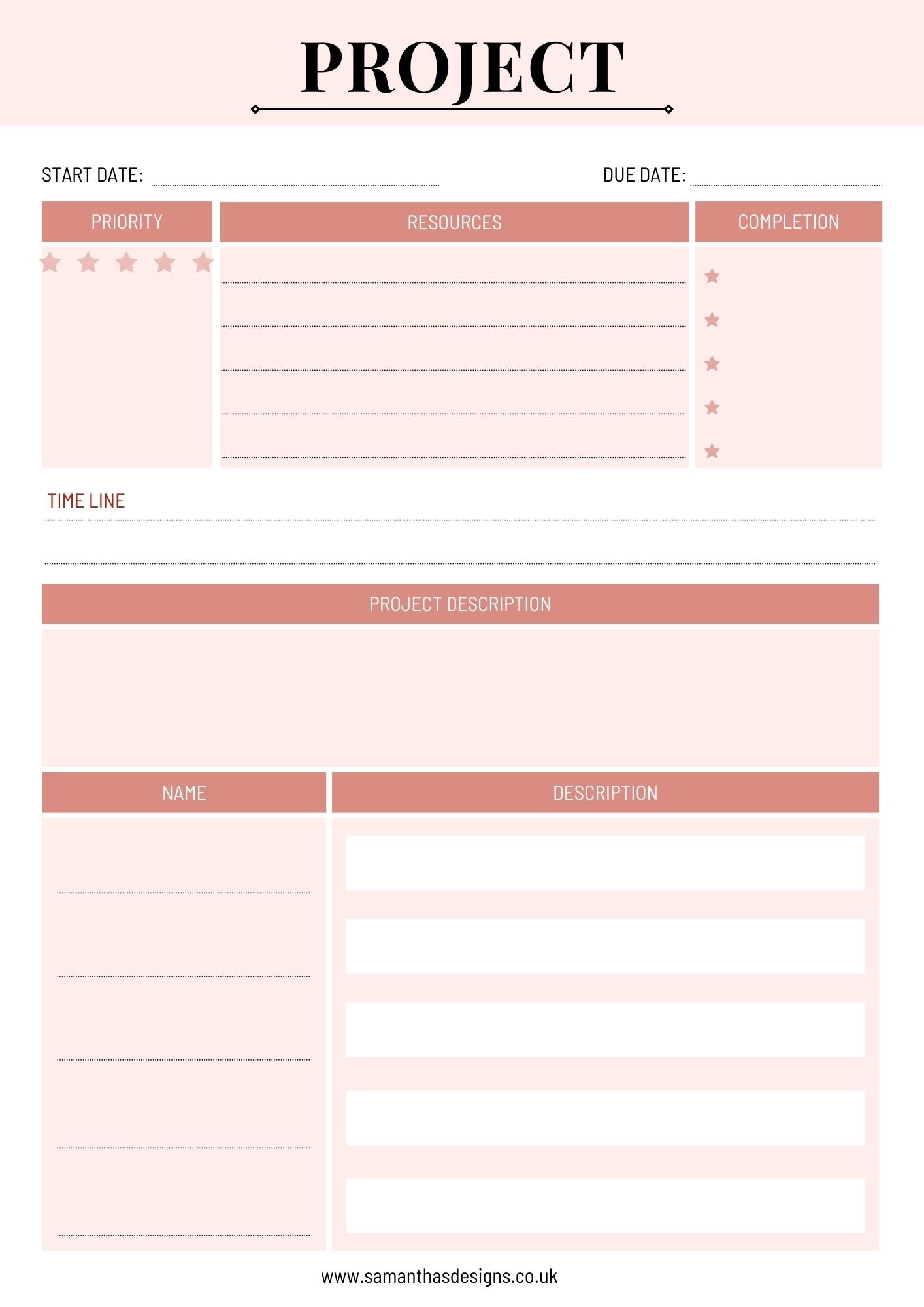 Project Planner Page