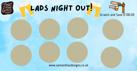 Girls & Lads Night Out Savings Challenge - A6 Cash Stuffing Challenge - Scratch Off Panels - Saves £100