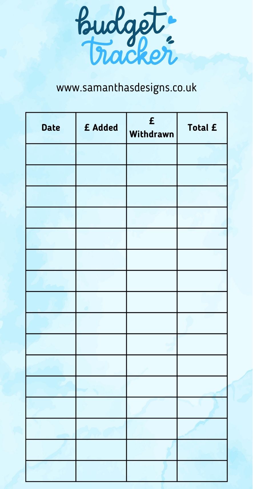 Budget Tracker - A6 Cash Stuffing Challenge