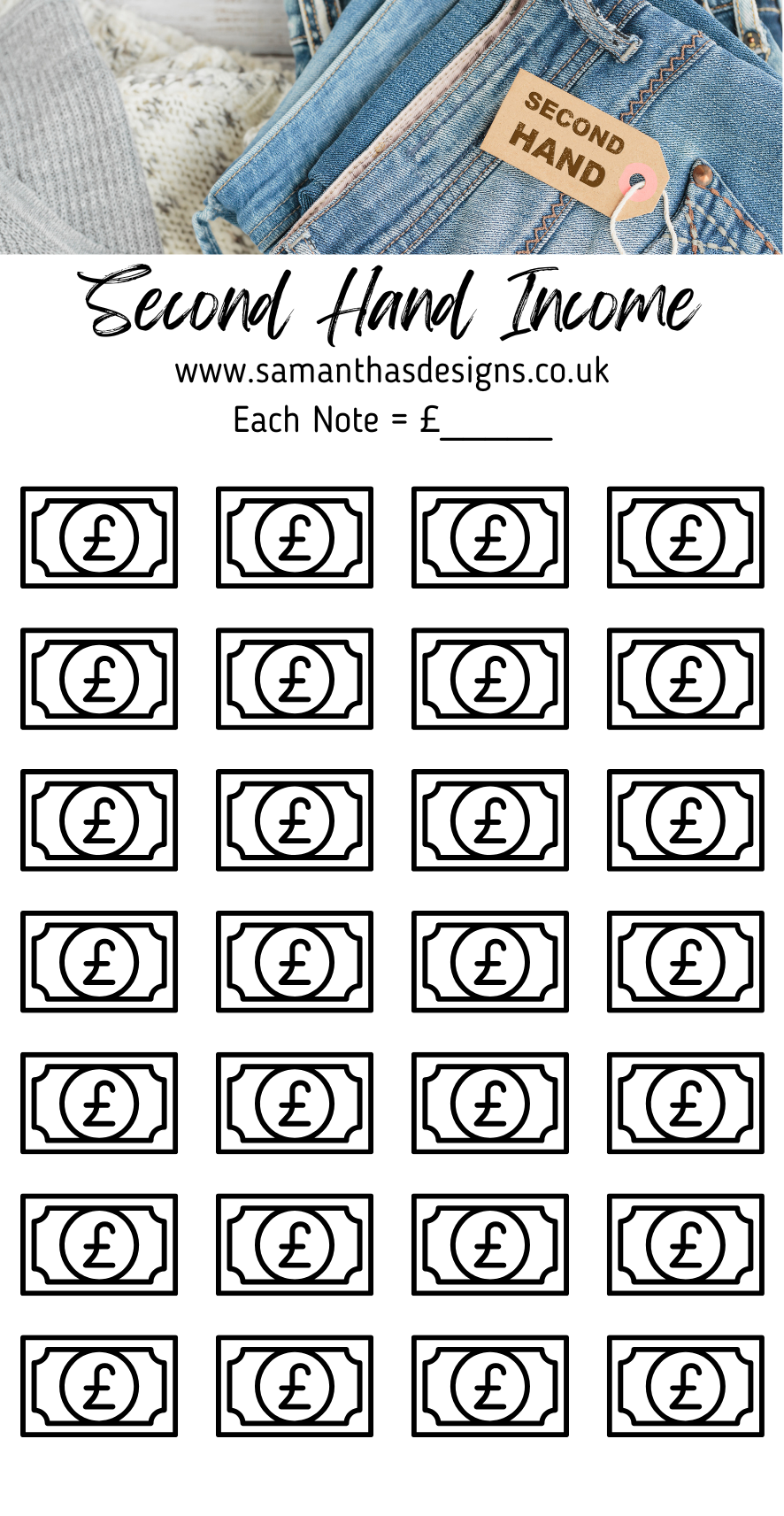 Extra Income Saving Trackers - A6 Cash Stuffing Challenges