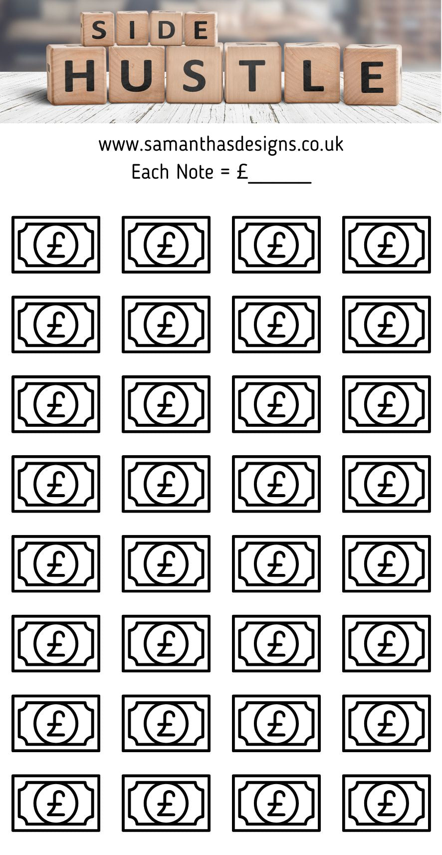 Extra Income Saving Trackers - A6 Cash Stuffing Challenges